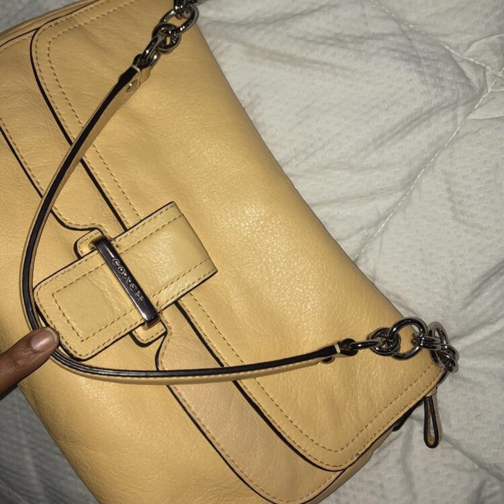 Coach Madison Yellow Leather Flap Purse